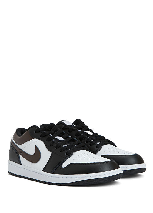 Jordan 1 Siyah Beyaz Erkek Deri Sneaker - Görsel 3