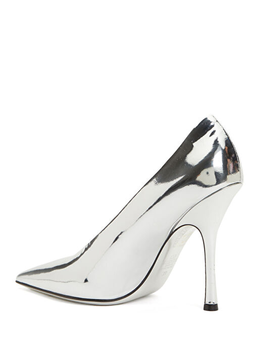 Valentino Garavani Gümüş Valentino Garavani Deri Silver Stiletto