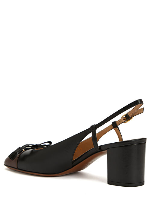 VLogo Siyah Kahve Deri Topuklu Ayakkabı - Görsel 4