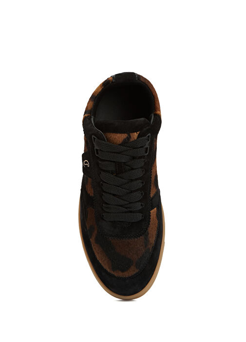 Tutti Rui Leopar Desenli Kadın Deri Sneaker - Görsel 5