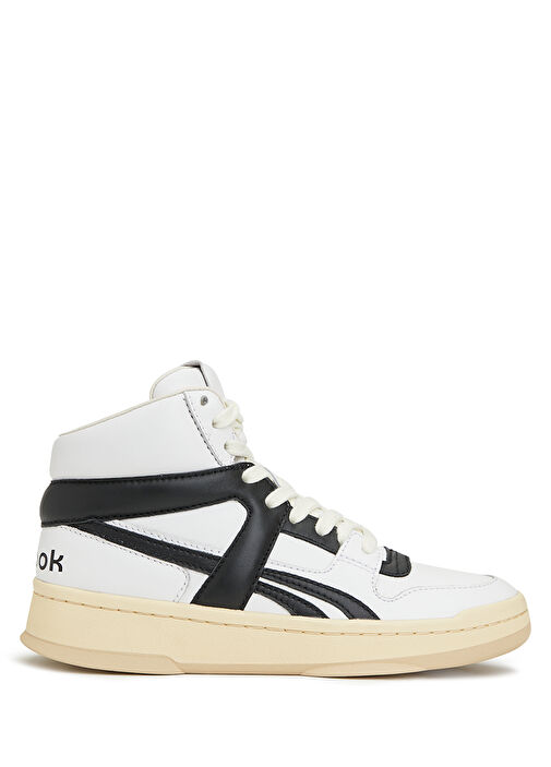 Siyah Beyaz Logolu Kadın Deri Sneaker - Görsel 2