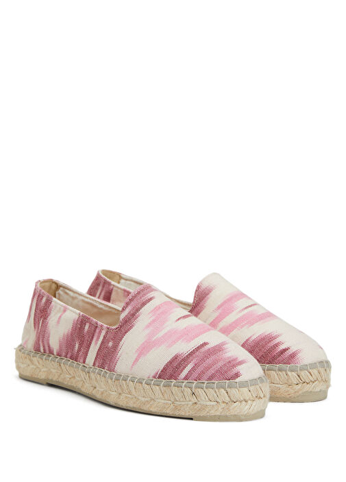 Pembe Beyaz Desenli Kadın Espadril - Görsel 3