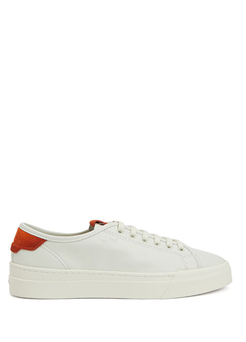 Krem Logo Detaylı Erkek Deri Sneaker - Görsel 2