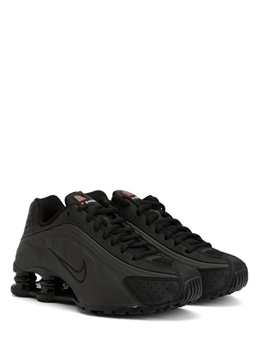 Nike - Shox R4 Siyah Gri Unisex Çocuk Sneaker - Siyah-Gri