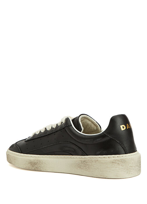 Siyah Kadın Deri Sneaker - Görsel 4