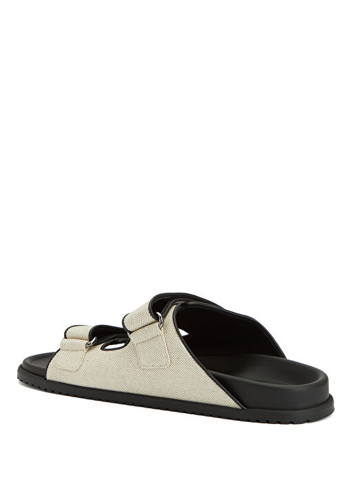 Siyah Beyaz Erkek Deri Terlik - Görsel 4