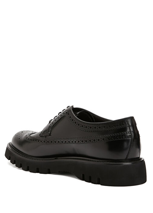 Siyah Erkek Deri Sneaker - Görsel 4