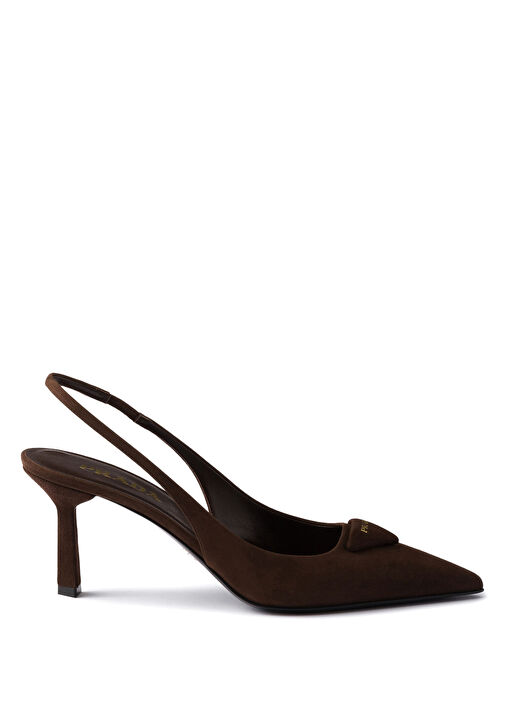Prada - Brown Suede Women's Heels with Back Straps