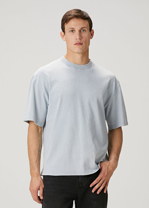 Typo Summer Light Blue Organic Cotton T-Shirt