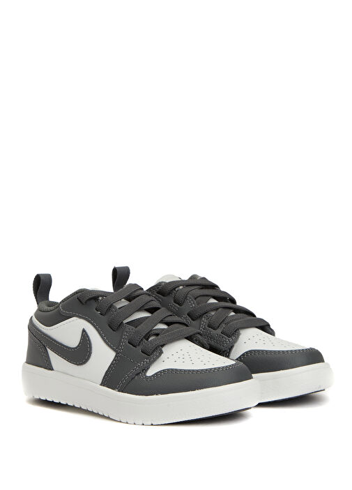 Jordan 1 Low ALT Siyah Gri Çocuk Deri Sneaker - Görsel 3