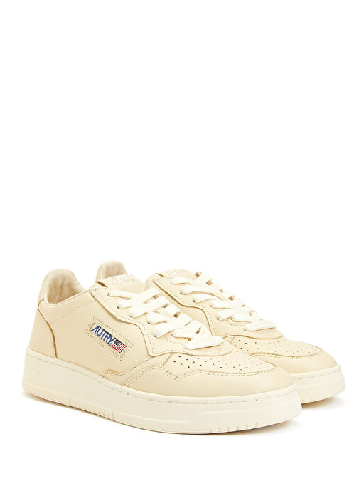 Açık Sarı Kadın Deri Sneaker - Görsel 3