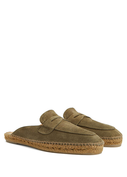 Nando T Haki Erkek Deri Terlik - Görsel 3