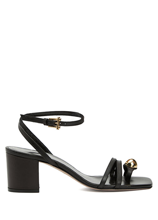 Siyah Kadın Deri Sandalet - Görsel 2