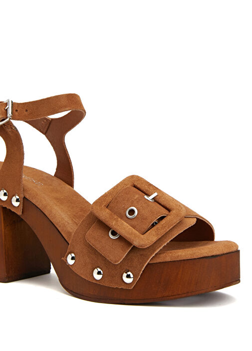 Taba Kadın Süet Sandalet - Görsel 7