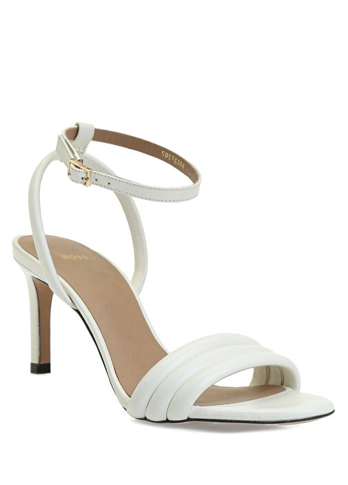 Beyaz Kadın Deri Sandalet - Görsel 3