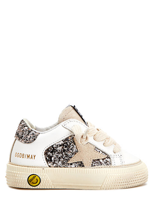 May Bej Beyaz Unisex Çocuk Deri Sneaker - Görsel 2
