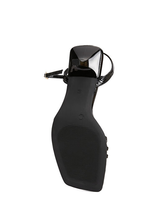 Siyah Kadın Deri Sandalet - Görsel 6