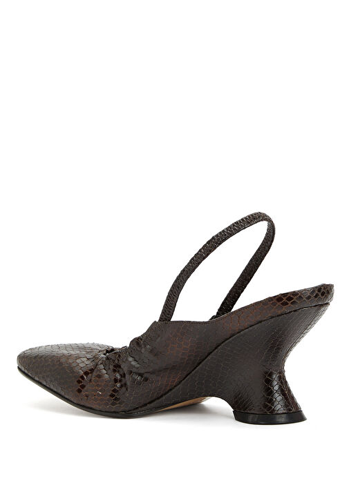 Koyu Kahverengi Topuklu Ayakkabı - Görsel 4