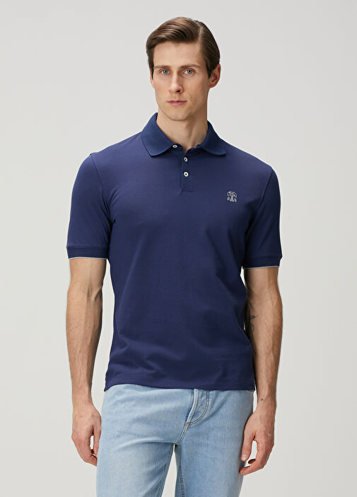 Navy blue Brunello Cucinelli Navy blue Men Navy Blue Polo T