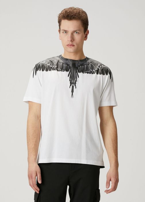 Marcelo Burlon - White Collar Wing Printed T-Shirt