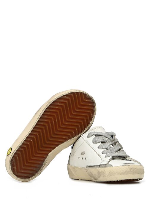 Superstar Beyaz Gri Unisex Çocuk Deri Sneaker - Görsel 7