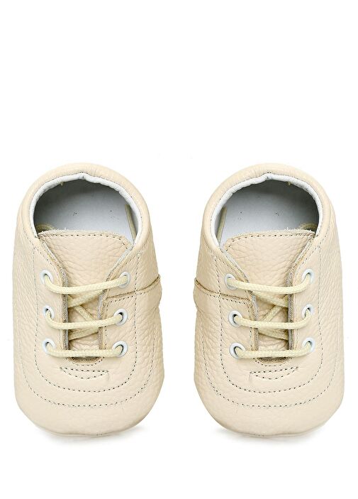 Krem El Yapımı Unisex Bebek Deri Ayakkabı - Görsel 6