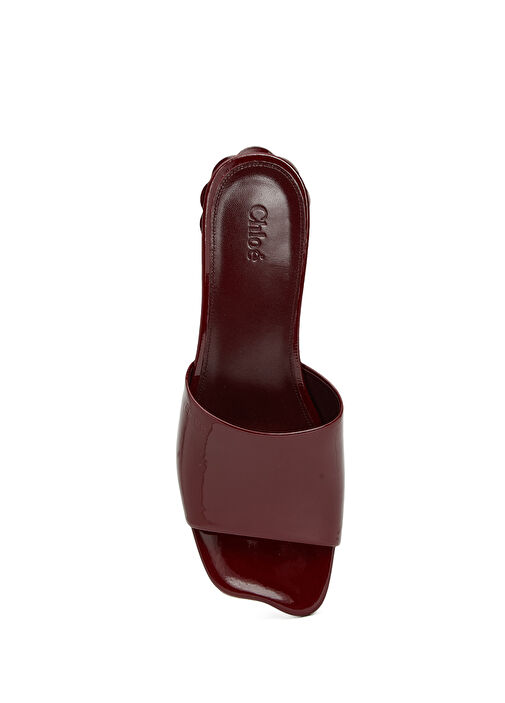 Bordo Kadın Deri Terlik - Görsel 5