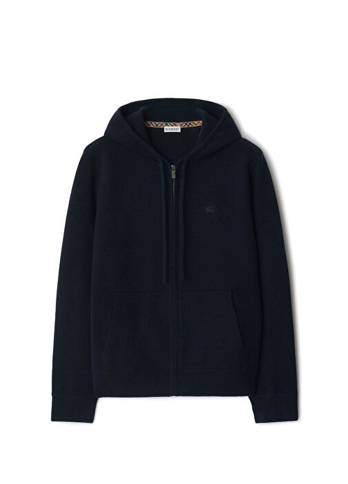 Burberry Lacivert Erkek Cashmere Blend Zip Lacivert Kaşmir