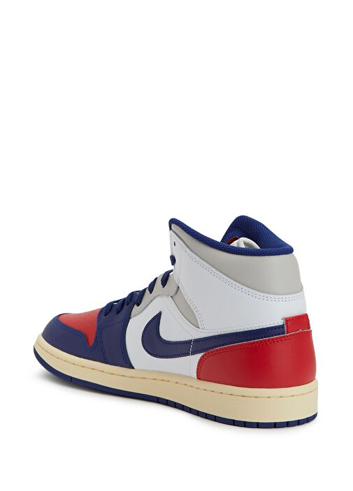 Air Jordan 1 Mid Beyaz Erkek Deri Sneaker - Görsel 4