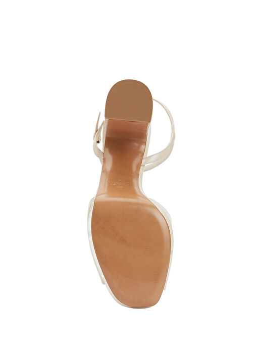 Ekru Kadın Deri Sandalet - Görsel 6