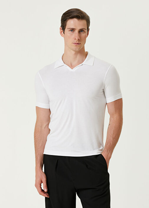 Giorgio Armani - Beyaz Polo Yaka T-shirt - Beyaz