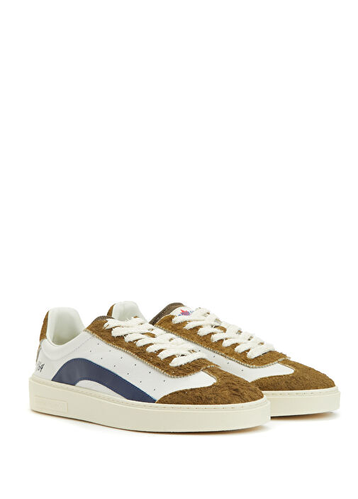 Haki Beyaz Erkek Deri Sneaker - Görsel 3