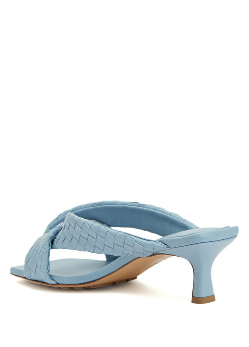 Riva Açık Mavi Kadın Deri Terlik - Görsel 4