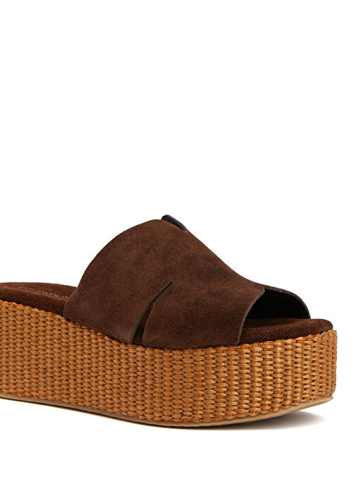 Kahverengi Kadın Süet Terlik - Görsel 7