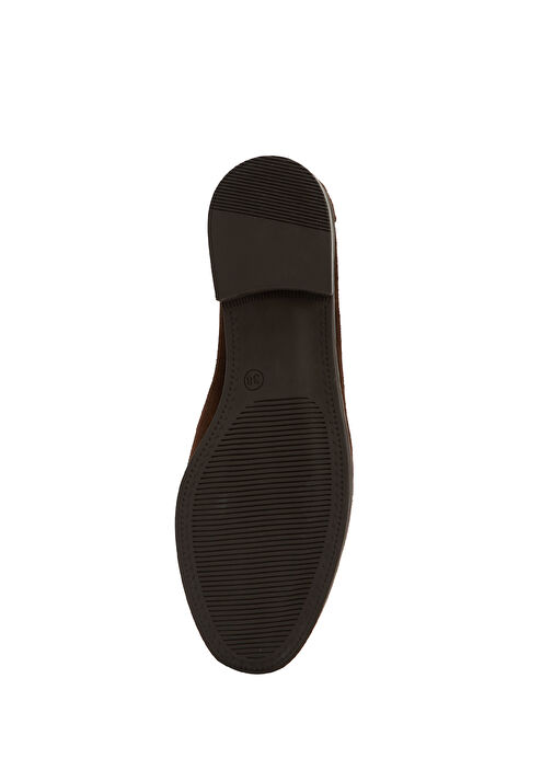 Koyu Kahverengi Kadın Süet Loafer - Görsel 6