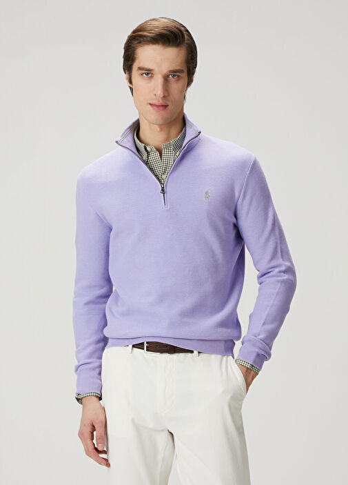 Polo Ralph Lauren - Lilac Collar Zippered Sweater