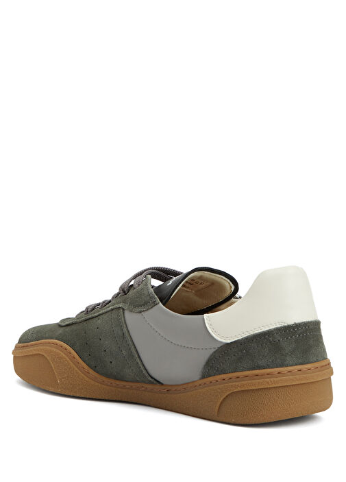 Gri Logo Detaylı Erkek Deri Sneaker - Görsel 4