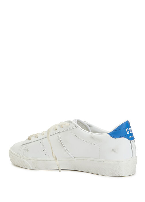 Matchstar Beyaz Mavi Kadın Deri Sneaker - Görsel 4