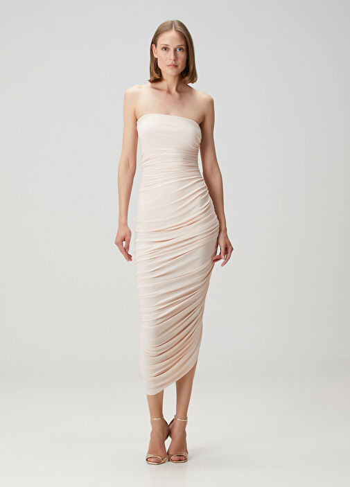Norma Kamali - Diana Light Pink Midi Cocktail Dress