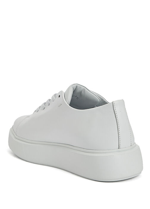 Beyaz Kadın Deri Sneaker - Görsel 4