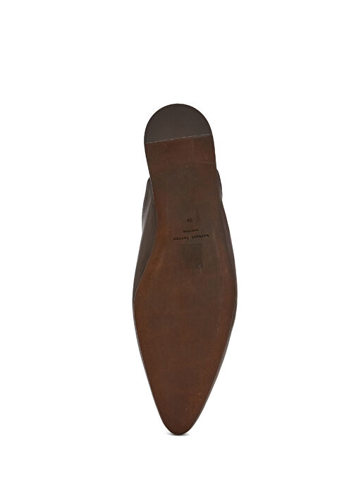 Koyu Kahverengi Kadın Deri Terlik - Görsel 6