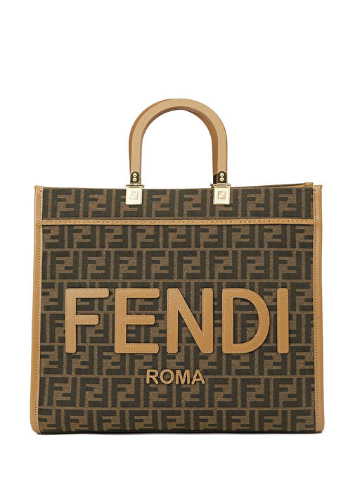 Fendi Kahverengi Kadın Kahverengi Logo Desenli Kadın Çanta 1552537