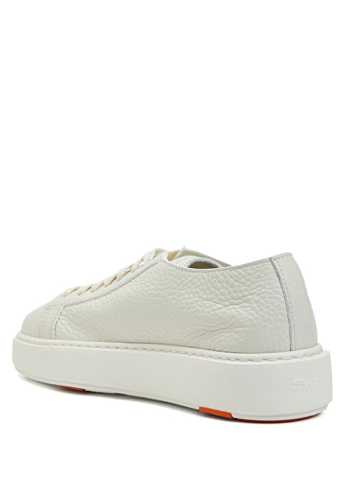 Beyaz Kadın Deri Sneaker - Görsel 4