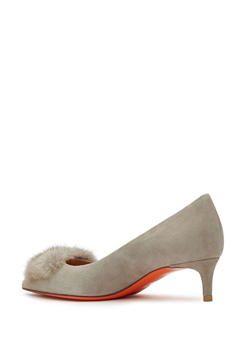 Bej Süet Topuklu Ayakkabı - Görsel 3