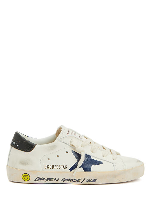 Super Star Lacivert Beyaz Çocuk Deri Sneaker - Görsel 2