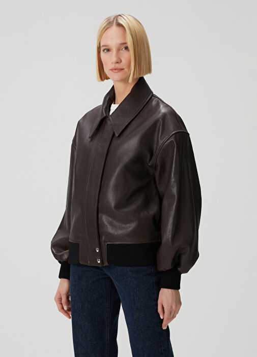 Khaite - Shelman Brown Leather Jacket