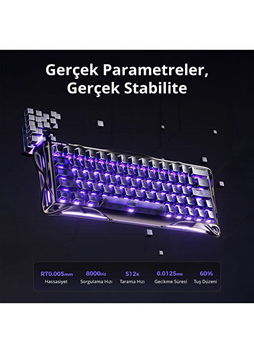 Gravastar - Mercury V60 Pro GunMetal Kablolu Manyetik Switch
