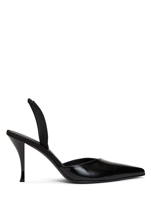 Samaya Siyah Deri Topuklu Ayakkabı - Görsel 2