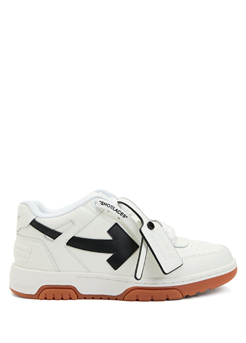 Beyaz Logo Detaylı Kadın Deri Sneaker - Görsel 2