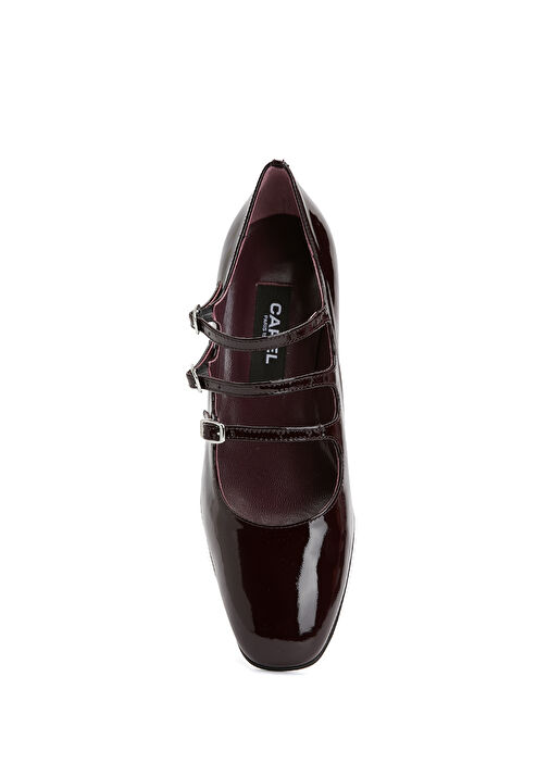 Kına Koyu Kahverengi Deri Topuklu Ayakkabı - Görsel 5